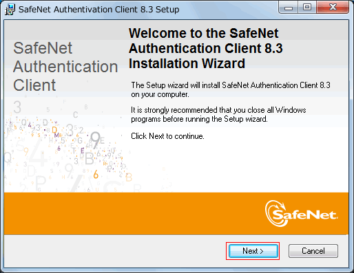 SafeNet Authentication Client 8.2 Setup, Welcome page